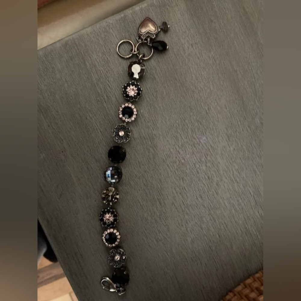 Black and Silver  Pink Bracelet